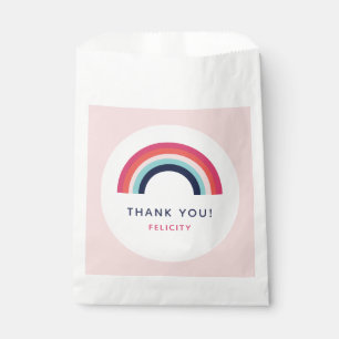 Girls Party Personalisiert Rainbow Name Rosa Blau Geschenktütchen