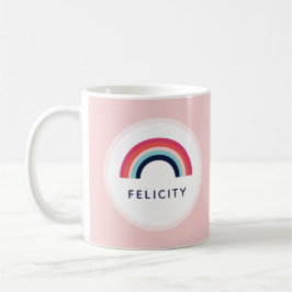Girls Party Regenbogen Personalisiert Name Rosa Bl Kaffeetasse