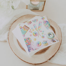 Girls Pastel Candy Land Birthday Party Table Serviette