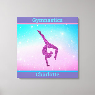 Girls Pastel Gymnastique Étendue toile Imprimée