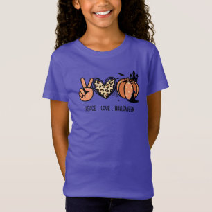 Girl's Peace Liebe & Halloween T-Shirt