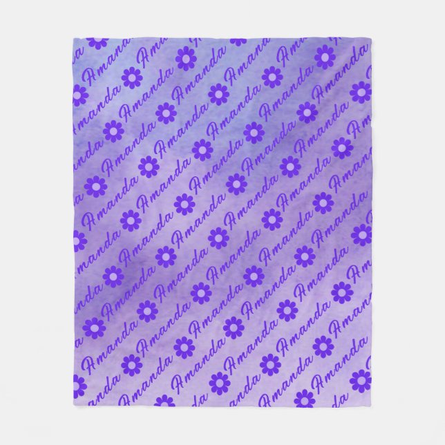 GIrls Personalisiert Lila Fleece Blanket (Vorderseite)