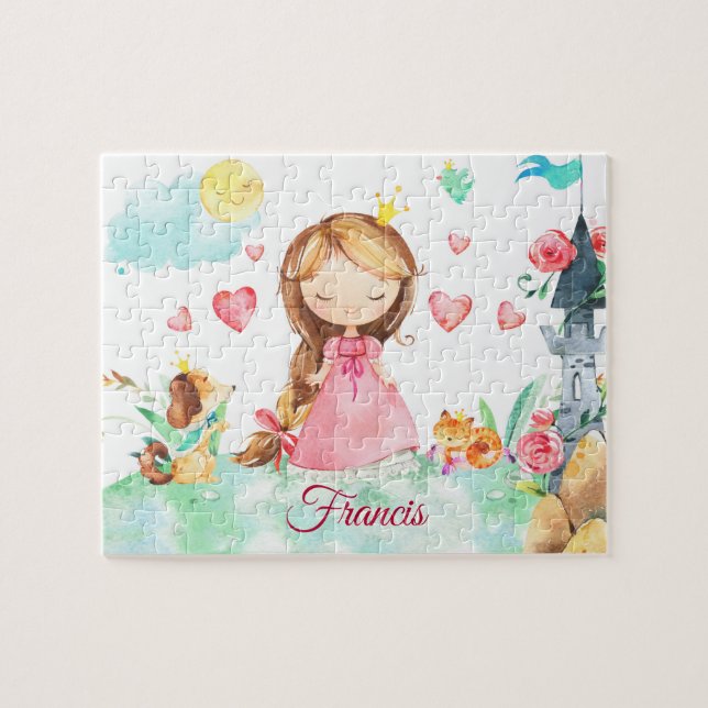 Girls Personalisiert Princess Individuelle Name (Horizontal)