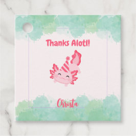 Girls Pink Axolotl 1. Geburtstag Party Geschenkanhänger