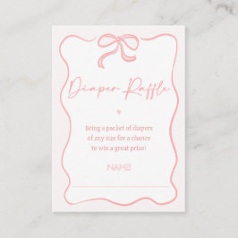 Girls Pink Bow Babydusche Windelwanne Beilage Visitenkarte