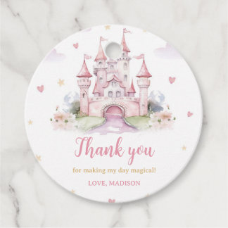 Girls Pink Castle Princess Birthday Vielen Dank Geschenkanhänger