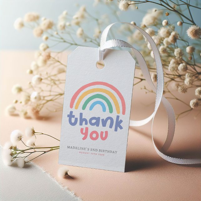 Girls Pink Cute Rainbow Birthday Favor Geschenkanhänger (Von Creator hochgeladen)