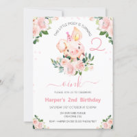 Girls Pink Floral Dieses kleine Schweine Geburtsta