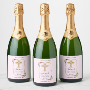 Girls Pink Floral First Heilige Kommune
