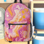 Girls Pink Ink Wirbel Groovy Retro Bedruckter Rucksack<br><div class="desc">Mit unserem Girls Pink Ink Wirbel Groovy Retro bedruckter Rucksack! Dieser lebendige Rucksack ist in einem auffälligen, alkoholfarbenen Design mit hellen, lila und gelben Wirbel gestaltet. Dieser Rucksack mit seinem lustigen und inspirierten Muster wird Ihnen einen farbenfrohen Pop verleihen! Ideal für Schule, Reisen oder den Alltag, ist es sowohl stilvoll...</div>