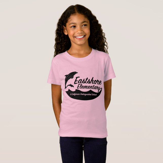 Girls' Pink Jumping Dolphin T - Shirt (Vorne ganz)