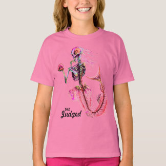 Girls Pink Mermaid Skeleton T - Shirt