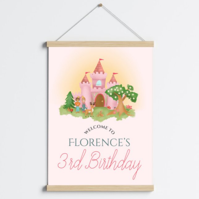 Girls Pink Prinzessin Geburtstags Begrüßungszeiche Poster (Von Creator hochgeladen)