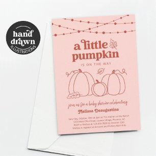 Girls Pink Pumpkin Baby Dusche Einladung
