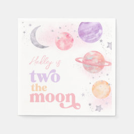 Girl's Pink Space Party Napkins Serviette