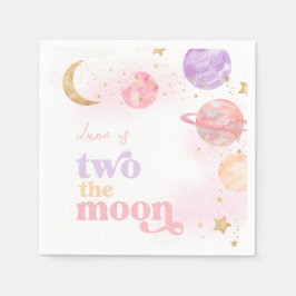Girl's Pink Space Party Napkins Serviette