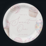 Girls' Pink Sweet One Candy Ice Creme 1. Geburtsta Pappteller<br><div class="desc">Feiern Sie Ihren ersten Geburtstag mit unseren süßen und skurrilen "Sweet One" Einweg-Tellern! Mit sanften Pastelltönen und charmanten Aquarellbildern aus Eis,  Kuchen,  Lollipops,  Makarons und Kaubällen ist dieses Design genauso bezaubernd wie Ihr Geburtstagsmädel.</div>