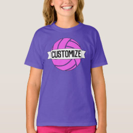 Girls Pink Volleyball Team, Spieler, Anzahl & Farb T-Shirt