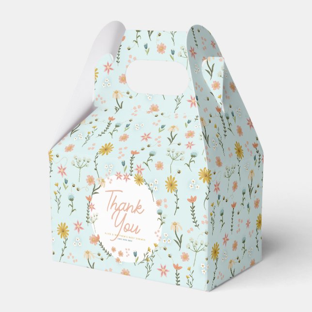 Girls Pink Wildblume Kinderdusche Geschenkschachtel (Vorderseite)