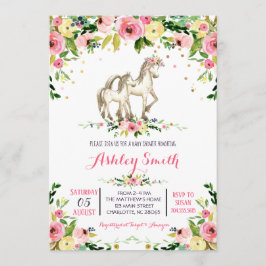 Girls pony Baby Shower Einladungen