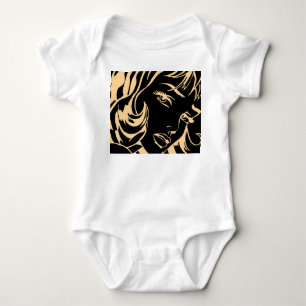 Girl's Portrait: entlassene Haareleganz Baby Strampler