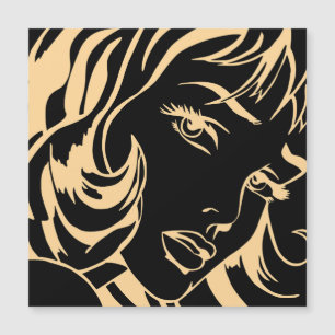 Girl's Portrait: entlassene Haareleganz Magnetkarte