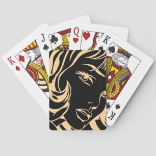 Girl's Portrait: entlassene Haareleganz Spielkarten