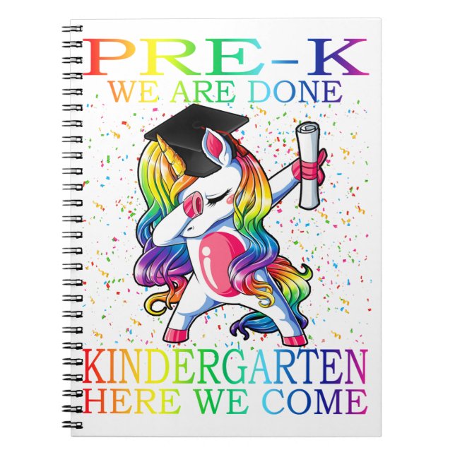 Girls Pre-K Graduation Magical Unicorn Gift Notizblock (Vorderseite)