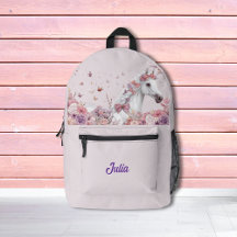Girls Pretty Ponies Pastel Floral Horse