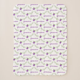 Girls Purple Floral Name Blanket Sherpadecke