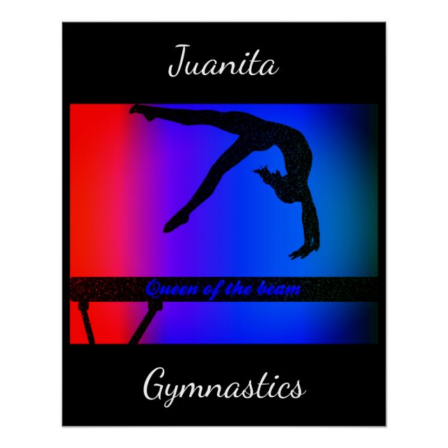 Girls Queen of the Beam Gymnastics Poster (Vorderseite)