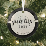 Girls Reisen billiger als Therapeut Custom Girls U Ornament Aus Glas<br><div class="desc">Girls Reise billiger als Therapie Custom Vacation Girls Weekend Entaway Design!</div>