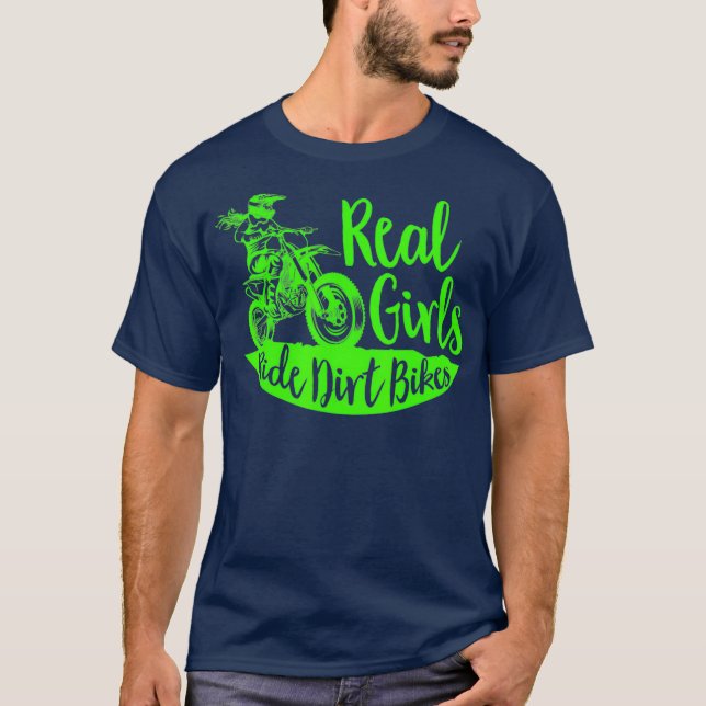 Girls Ride Dirt Bikes Funny Girl T-Shirt (Vorderseite)