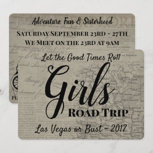 Girls Road Trip Vintage Einladung