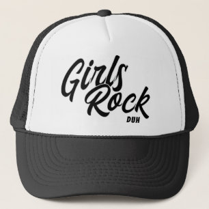 Girls Rock Duh Trendy Modern Minimalistisch Truckerkappe