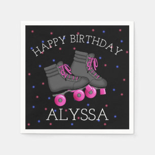 Girl's Roller Skate Geburtstag Serviette