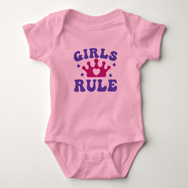 Girl's Rule ! Baby Strampler (Vorderseite)