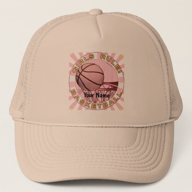 Girls Rule Basketball Truckerkappe (Vorderseite)
