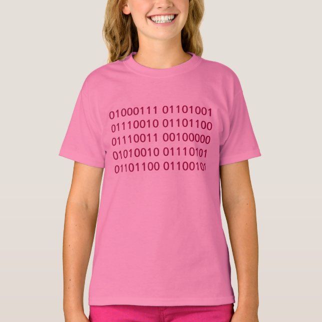 Girls Rule (binär) T-Shirt (Vorderseite)