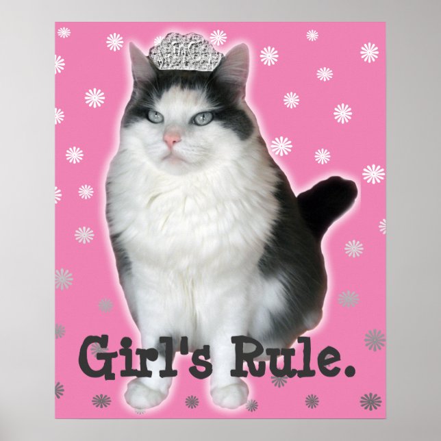 "Girl's Rule" Katze Tiara Poster (Vorne)