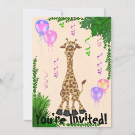 Girls Safari Giraffe Invitation fête d'anniversair