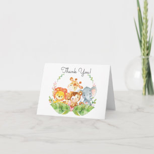 Girls Safari Jungle Baby shower Merci Note