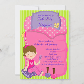 Girls Schlafsack Sleepover Geburtstag Einladung