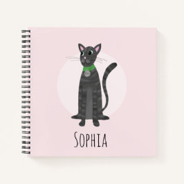 Girls School Niedlich Ginger Tabby Cat Cartoon Kin Notizbuch