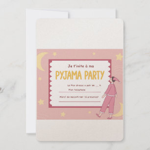 Girls Sleepover Birthday Invite Einladung