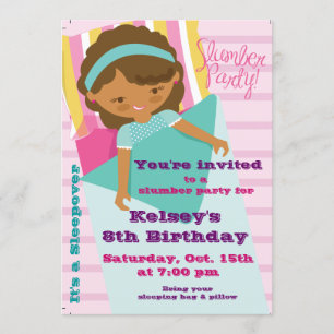 Girls Sleepover Pajama Slumber Party Einladung
