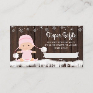 Girls Snowflake Diaper Raffelkarten Begleitkarte