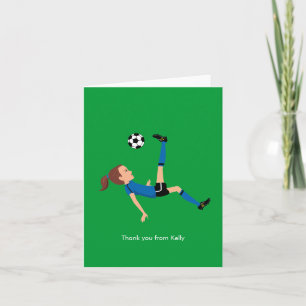 Girl's Soccer Danke-Card Dankeskarte