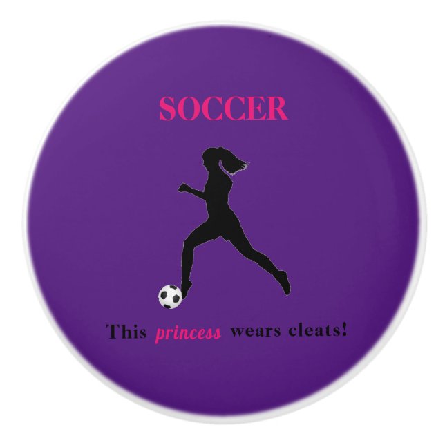 Girls Soccer - Diese Prinzessin trägt Spalten! Keramikknauf (Vorderseite)
