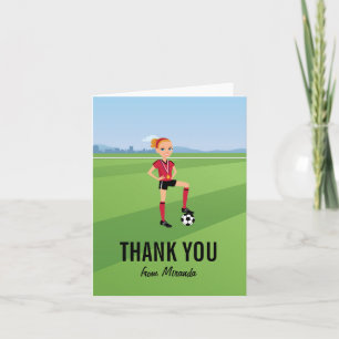 Girl's Soccer Game Danke-Card Dankeskarte